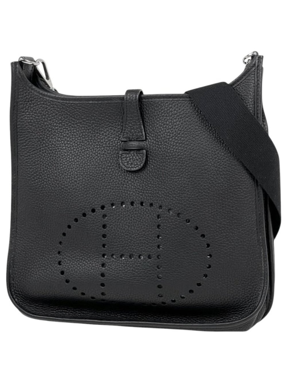 Hermes Evelyne 2 Shoulder Bag PM H Logo Taurillon Clemence Black